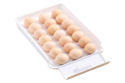 Automatic Scrolling Egg Storage Box Removable Egg Dispenser-White