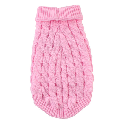 Puppy Dog Jumper Winter Warm Knitted Sweater Pet Clothes for Small Dogs Coat -Pink
