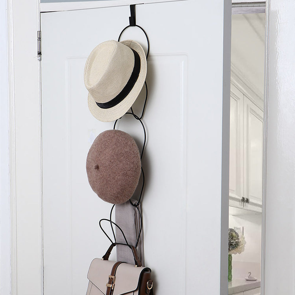 Adjustable 5-Hook Hanging Wig Hat Racks Over The Door Baseball Caps Holder Organizer