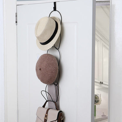 Adjustable 5-Hook Hanging Wig Hat Racks Over The Door Baseball Caps Holder Organizer