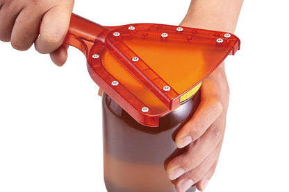 2Pcs Kitchen Can Opener Dual-Layer Adjustable Jar Opener Bottle Opener for Various Lids -Red