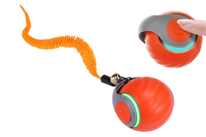 Interactive Cat Toy Ball Automatic Cat Toys Indoor Cats with 3 Tails -Orange