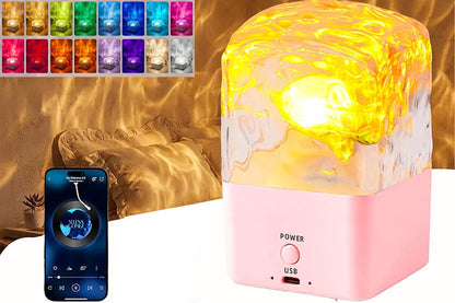 Rechargeable Bluetooth Speaker with 16 Color Light-Pink