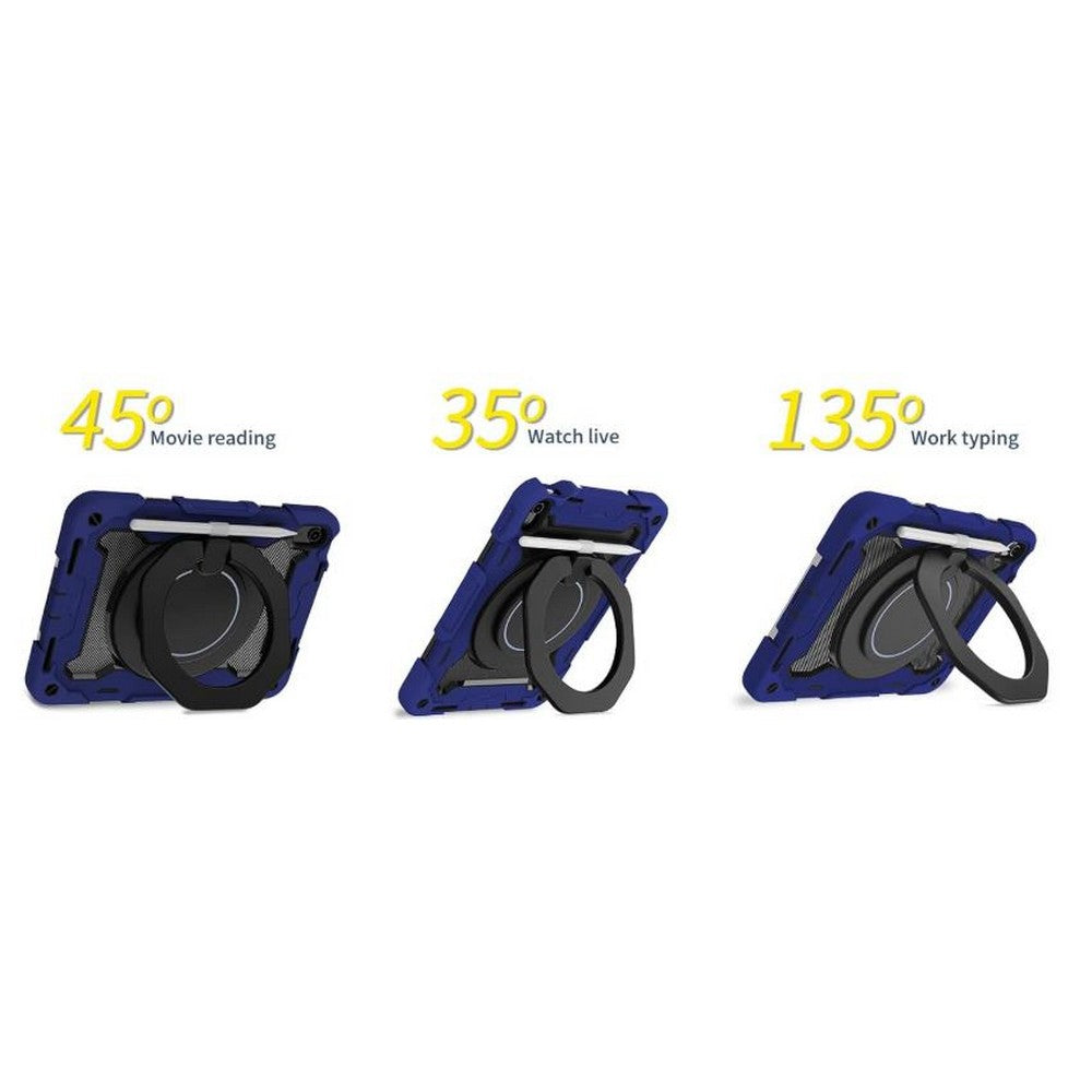 Shockproof Rugged Protective Case with Pencil Holder for iPad Air 6 Pro 11-Navy