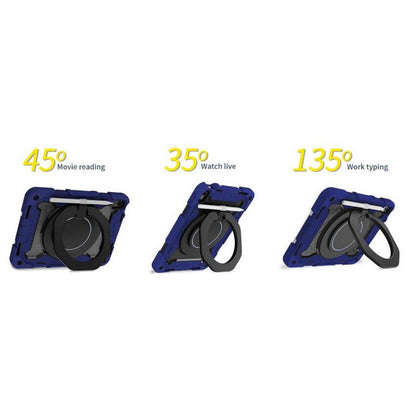 Shockproof Rugged Protective Case with Pencil Holder for iPad Air 6 Pro 11-Navy