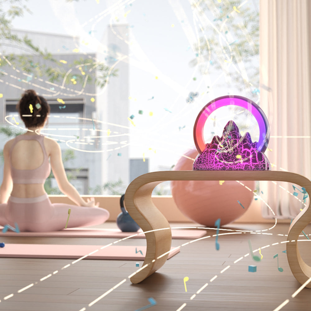 Digital Sunrise Alarm Clock Wireless Charger Smart Wake-up Light Bluetooth Speaker Atmosphere Lamp Black