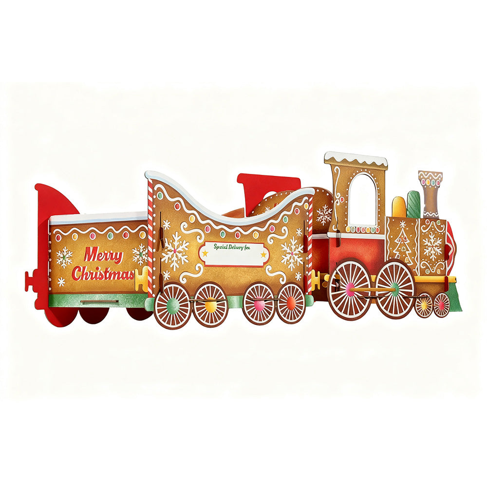 Santa Gift Train Christmas Cardboard Gift Box ¨C Present Holder Home Decoration Style 2