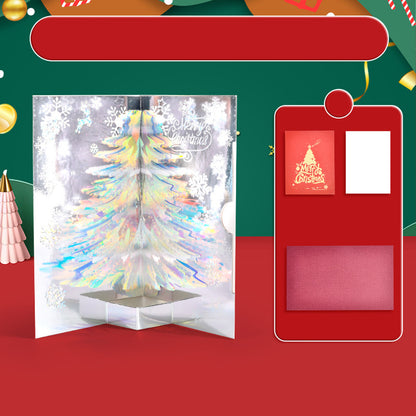 2 Pack 3D Papercut Christmas Tree Greeting Cards