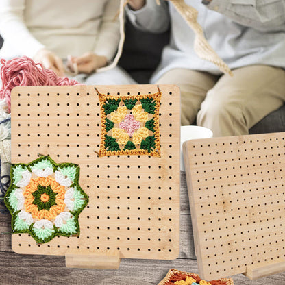 Needlework Blocking Board with 10 Rod Pins for Knitting and Hooking