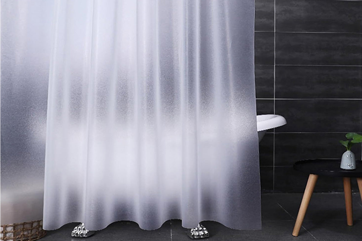 PEVA Shower Curtain Liner with Grommets and Hooks - White
