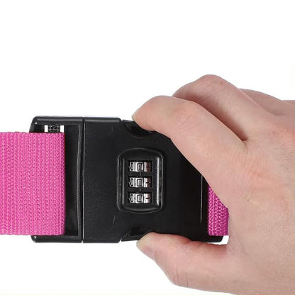 200cm Cross Packing Luggage Strap with Combination Lock - Rosy Red