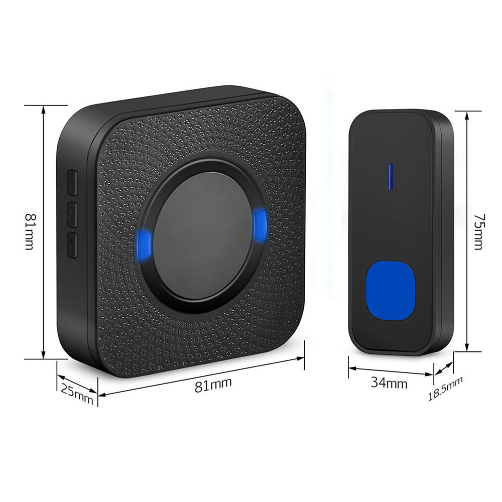 300M Range Wireless Doorbell Kit 5 Levels Volume and 55 Chimes Adjustable for Home Business