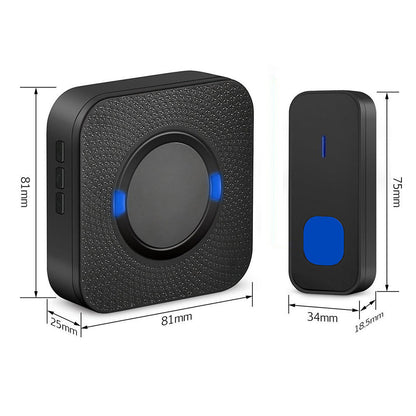 300M Range Wireless Doorbell Kit 5 Levels Volume and 55 Chimes Adjustable for Home Business