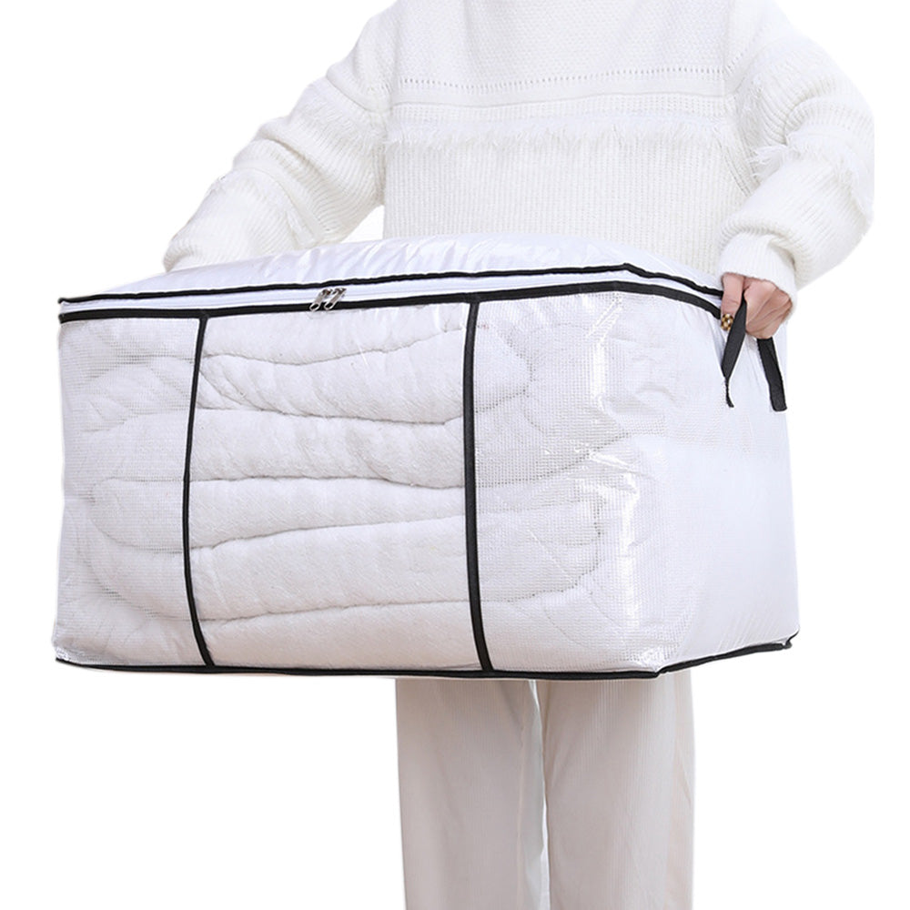 Clear Clothes Storage Bag with Handle Closet Organizer Container for Bedding Blanket Pillow Clothing Style 1