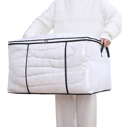 Clear Clothes Storage Bag with Handle Closet Organizer Container for Bedding Blanket Pillow Clothing Style 1