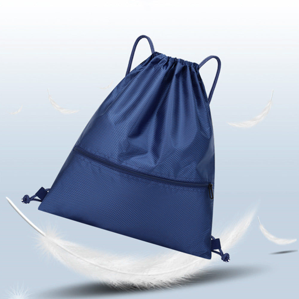 Drawstring Backpack Bag Portable Gym Backpack- Dark Blue
