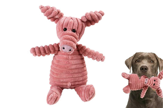 Cute Pet Dog Chew Toy Squeaker Squeaky Soft Plush Play Sound Puppy Teeth Toy-Pig
