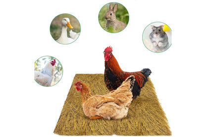 6Pcs Chicken Nesting Pads Artificial Grass Rug Carpet Washable Chicken Coop Bedding