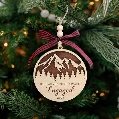 2024  Christmas Ornament Wooden Marriage Ornament for Couples  Engaged Style