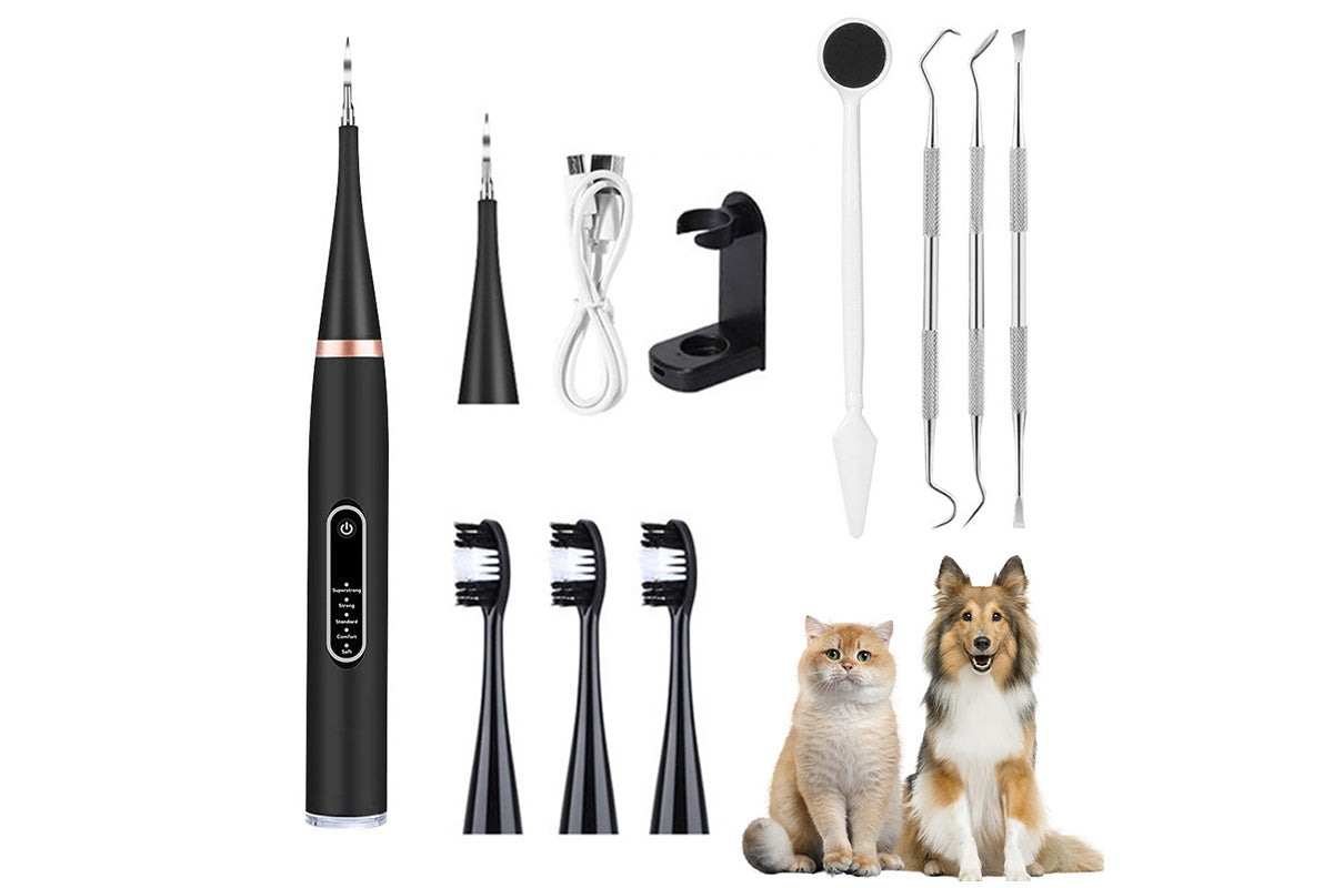 Pet Ultrasonic Tooth Cleaner Dog Plaque Tartar Stain Remover Black