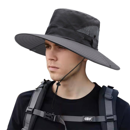 Unisex Sun Hats Boonie Hat Wide Brim Fishing Hiking Outdoor Hat Grey