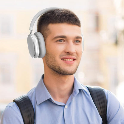 Bluetooth 5.3 Wireless Headphones Stereo Earphones Over Ear Headset Silver