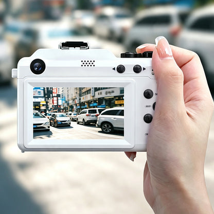 8K Digital Camera 18X Zoom Dual Lens Camera-White