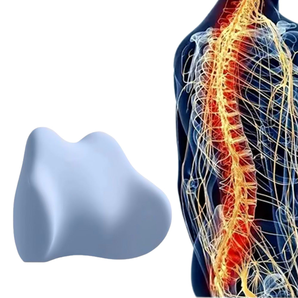 Lumbar Support Sleeping Pillow Memory Foam Cushion Waist Support for Side and Back Sleepers Blue