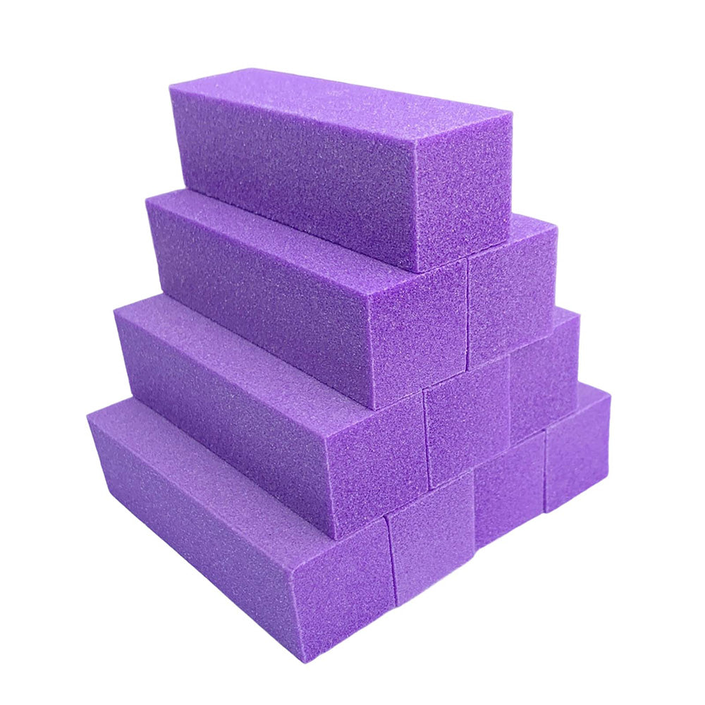 10Pcs 150 Grit Nail Buffer Blocks for Acrylic and Gel Nails-Purple