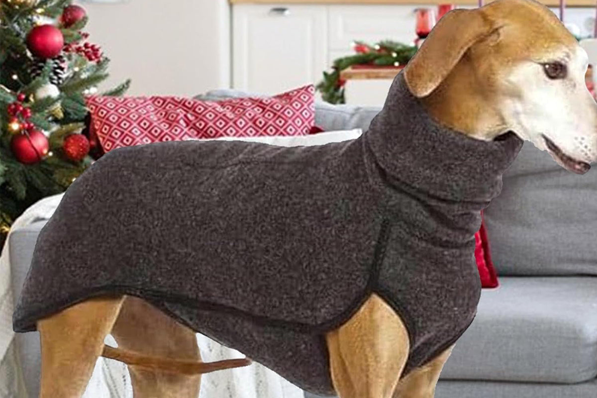 Dog Jumper Fleece Vest Sweater Stretch Sweatshirt - Dark Grey
