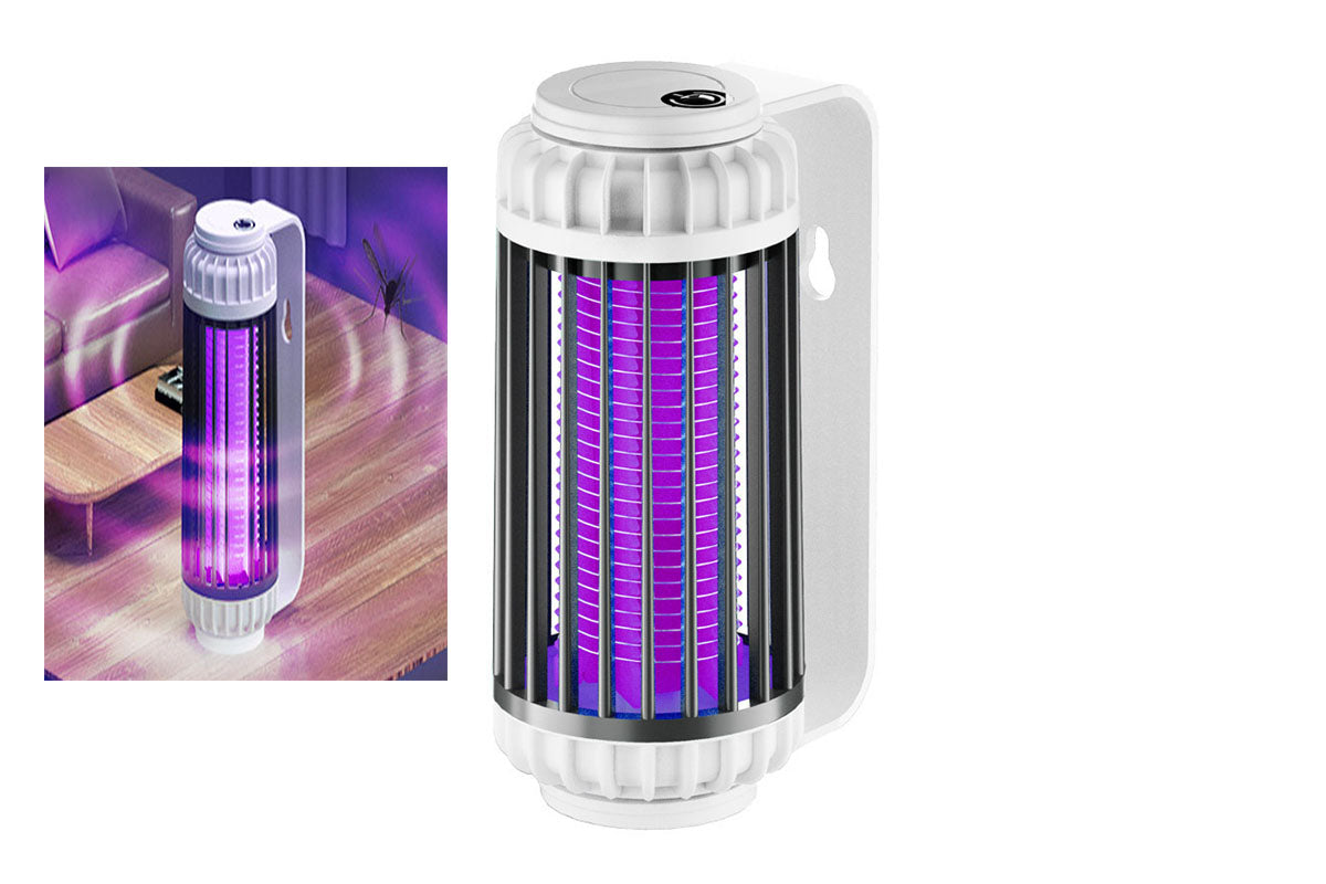 Electric Mosquito Killer Lamp Portable  USB Rechargeable Mosquito Zapper Fly Trap LED Night Light-Grey