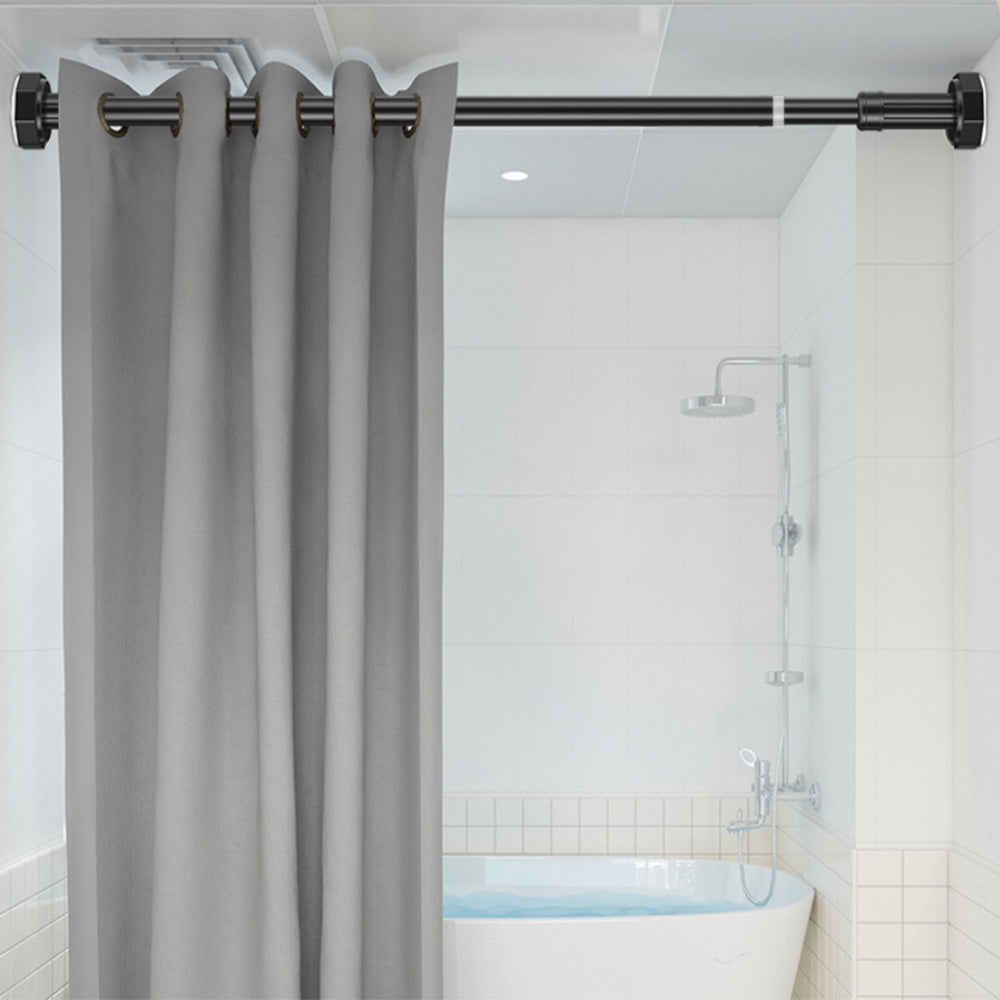 Extendable Curtain Shower Closet Pole-Black