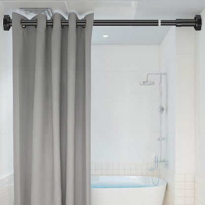 Extendable Curtain Shower Closet Pole-Black