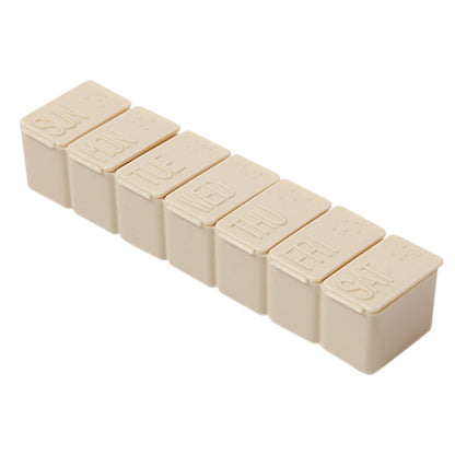 4 PCS Weekly Pill Organizer 7 Day Medicine Box with Compartments for Travel Home Apricot