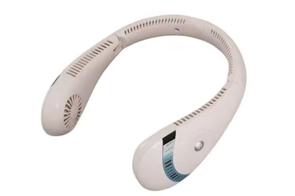 Portable Neck Fan Mini Bladeless Foldable Neck Fan USB Rechargeable 360 Degree Cooling Fan-Lightpink