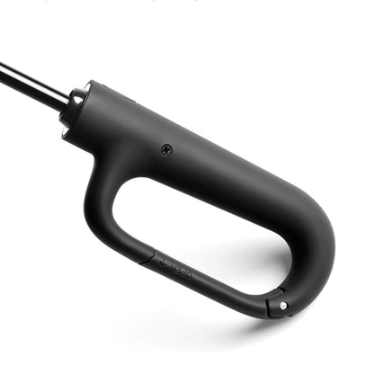 Automatic 10-Rib Folding Umbrella with Carabiner Handle Windproof - Black