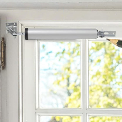 Pneumatic Door Closer with Adjustable Closing Speed Door Shock for Wooden Doors Windows Screen Door Silver