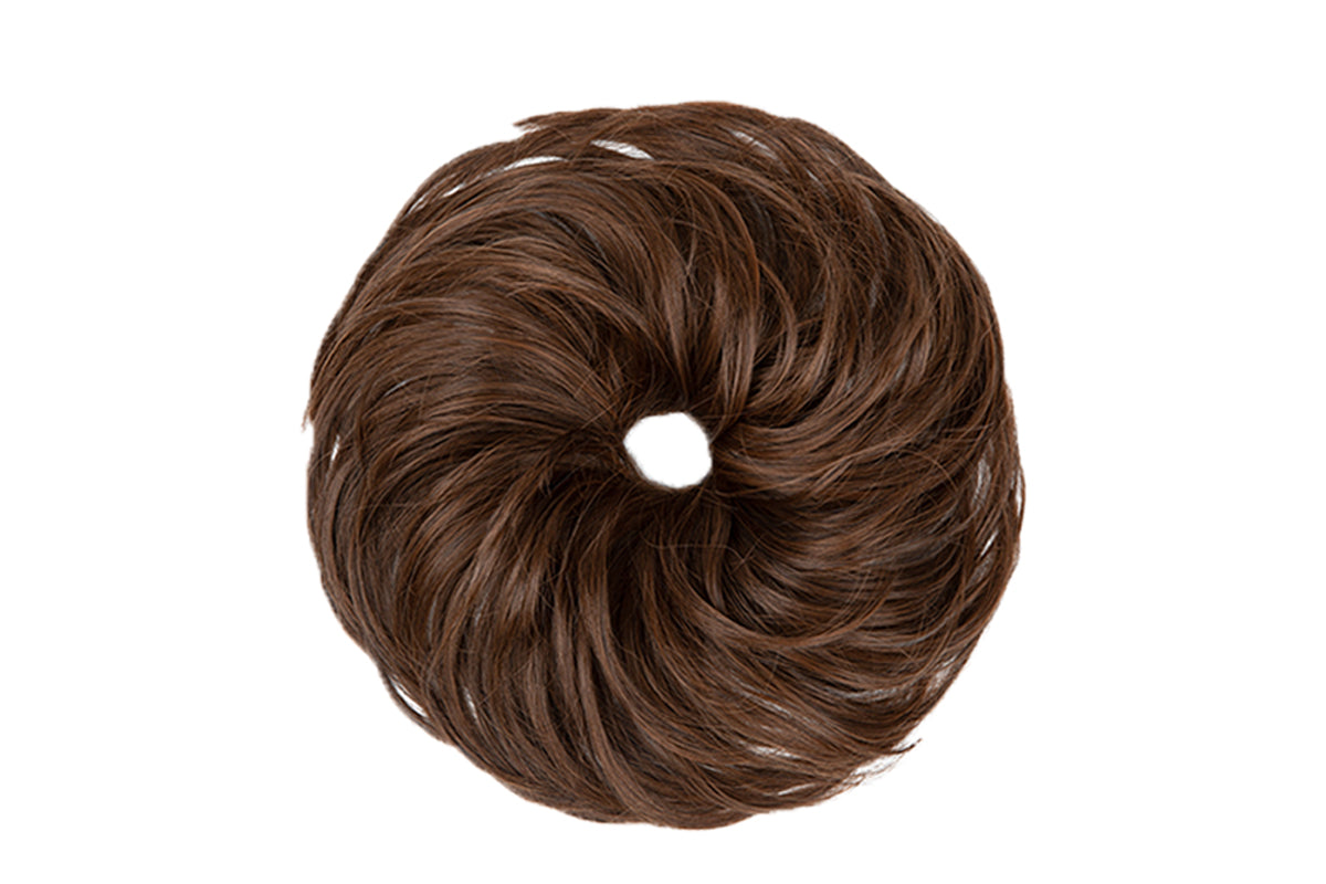 20CM High-Temperature Fiber Natural Messy Bun Scrunchy Thick Messy Bun Hair Piece-Light Brown