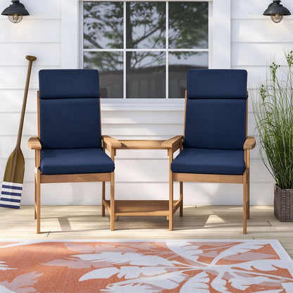 Water Resistant Seat Cushion Backrest Back Deep Chair Cushion - Navy