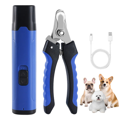 Electric Pet Nail Grinder with LED Light Rechargeable Nail Trimmer Kit for Small Medium Large Dogs Cats
