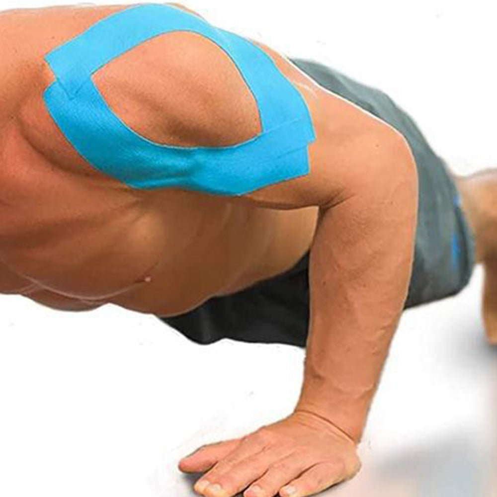 Kinesiology Tape Waterproof Breathable Latex-Free for Ankle Wrists Knees Blue