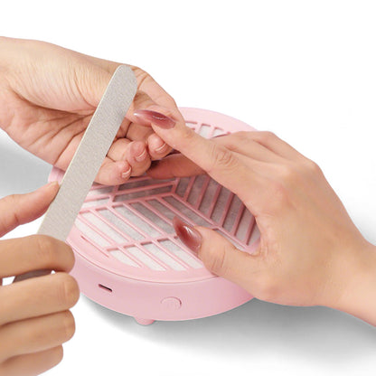Mini Nail Dust Collector Lightweight Electric Manicure Vacuum for Home DIY and Salon Use-Pink