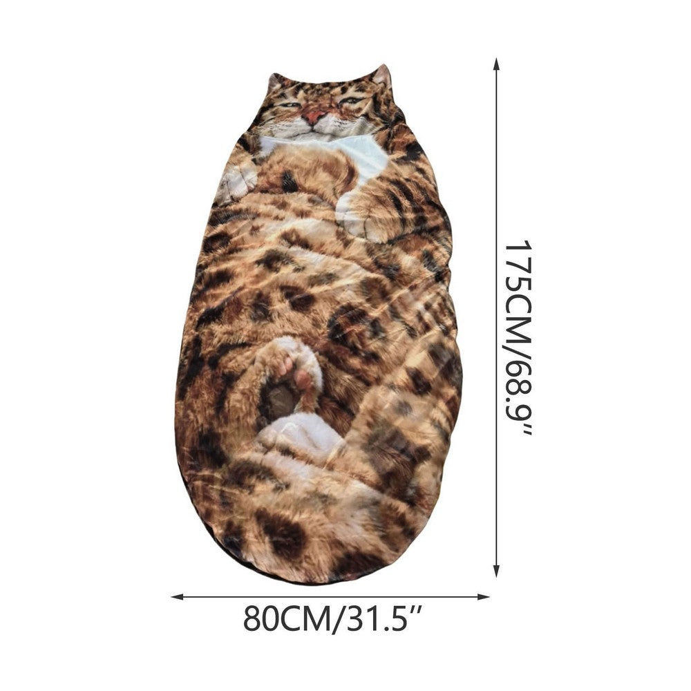 Cat Sleeping Bag Wearable Blanket for Camping Sleepovers Home Lounging Style3
