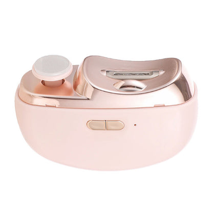 2-in-1 Electric Nail Clipper and Nail Polisher Portable Grooming Tool Pink