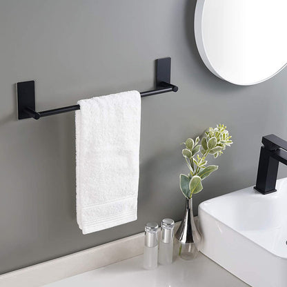 Stainless Steel Self-Adhesive Towel Rack for Bathroom No Drilling Required-Black