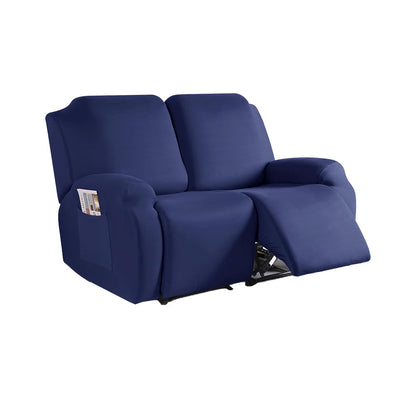 Full Wrapped Stretch Recliner Chair Cover Elastic Recliner Sofa Slipcover Navy