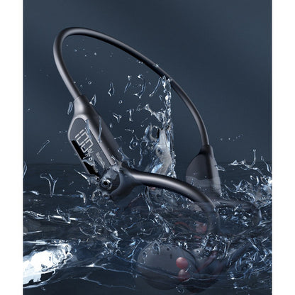 Wireless Bone Conduction Headphones Swimming Sports Bluetooth Headset-Black