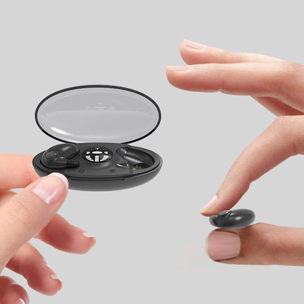 Invisible Sleep Earphone Wireless Bluetooth 5.3 Headphones Hidden Earbuds with Charging Case Black