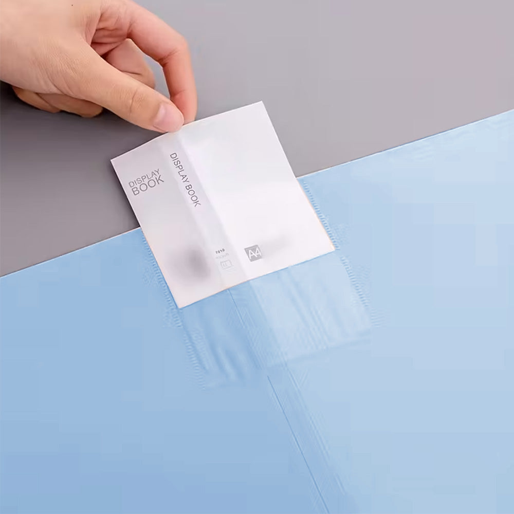2 Pack A4 Sheet Protector Binder 40 Page Clear Folder for Certificates Posters-Blue