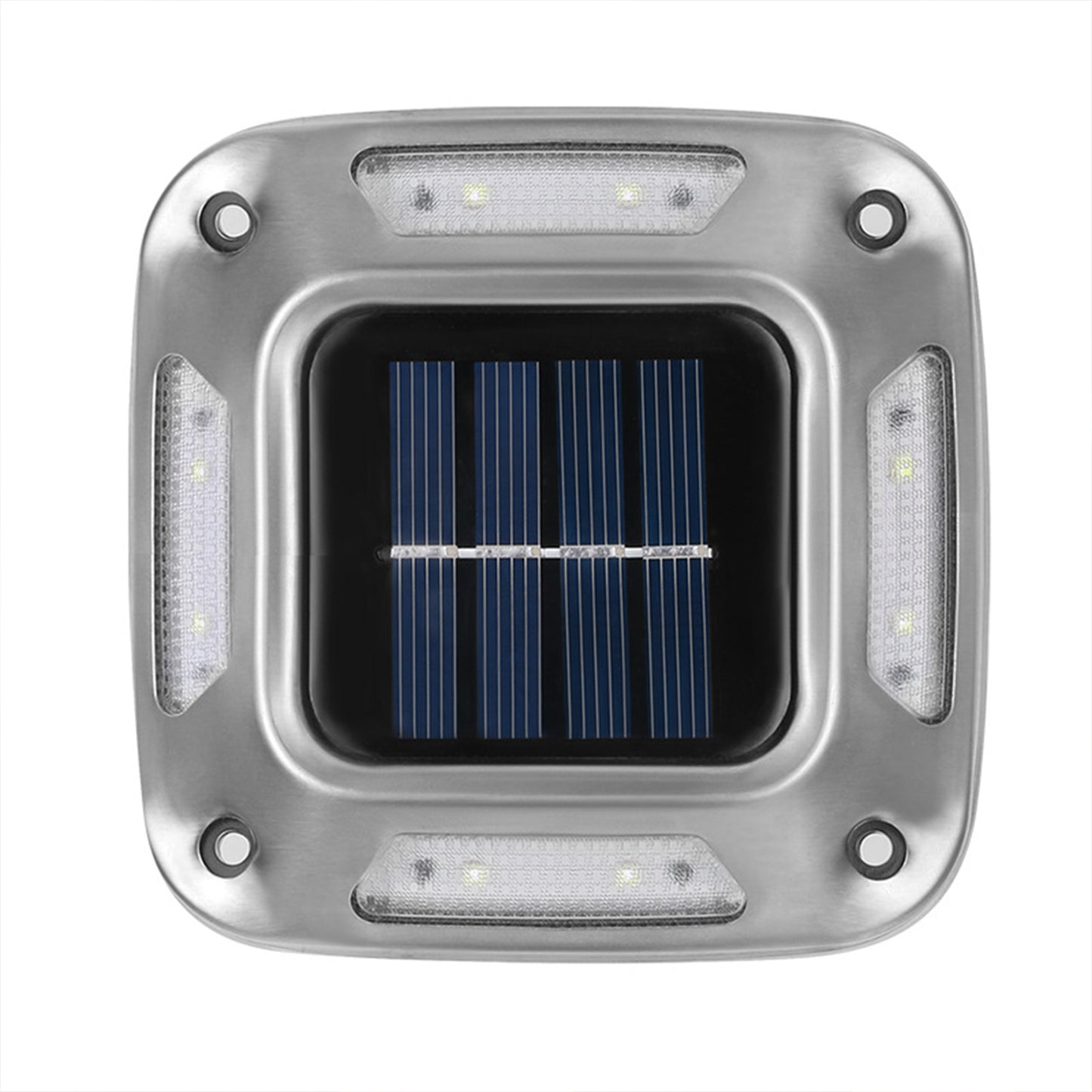 4Pcs 8LED Solar Powered Deck Lights Garden Path Wall Lamp -Warm White